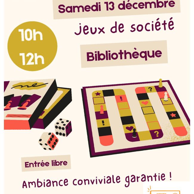 SAMEDI 13 DECEMBRE – JEUX DE SOCIETE