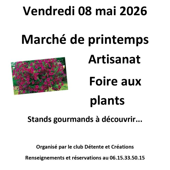 Marché de printemps, artisanat et foire aux plants Détente et Créations