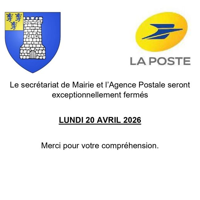 Fermeture mairie et agence postale