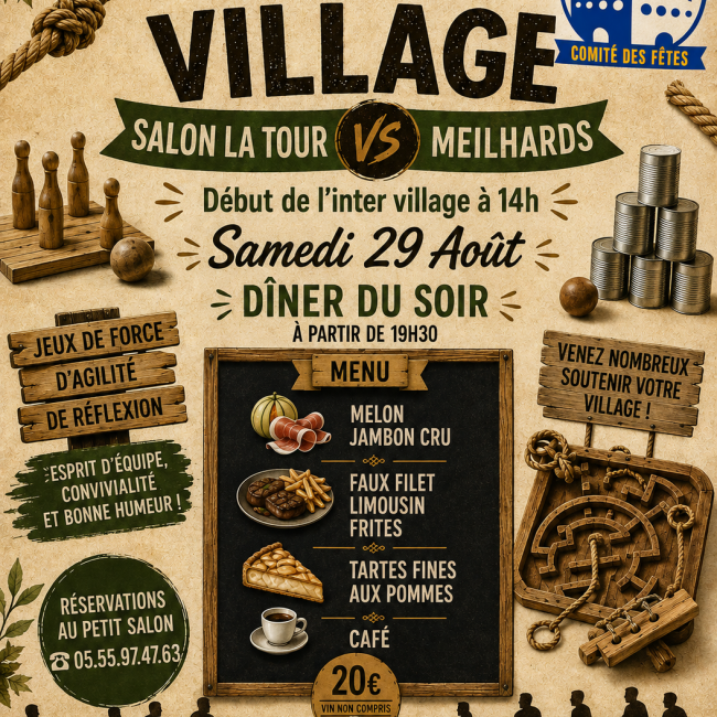 Intervillage La Tour vs Meilhards – Samedi 29 août 2026