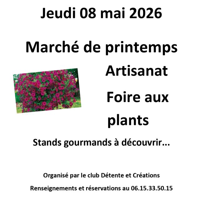 Marché de printemps, artisanat et foire aux plants Détente et Créations